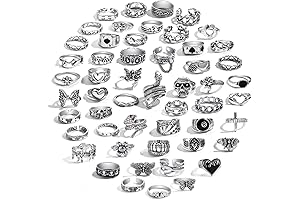15-63 PCS Vintage Silver Masc Rings: Unique Statement Pieces