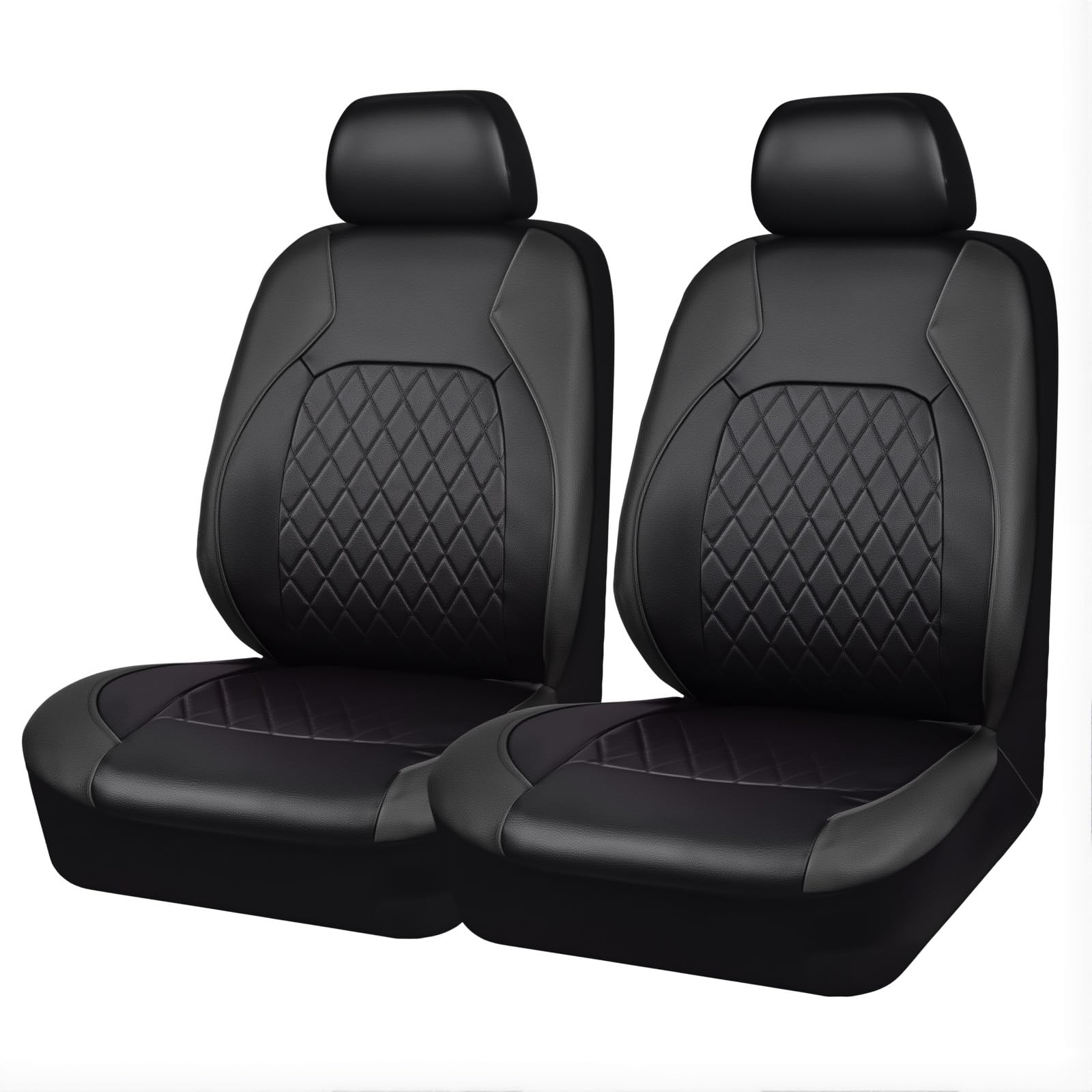 RFUJBPDZA Car Seat Cover for Audi Q2 Q3 Q4 Q5 Q7 Q8 Q9 S1 Front Seat and Headrest Covers, Leather Waterproof NonSlip Front Protectors Interior Accessories