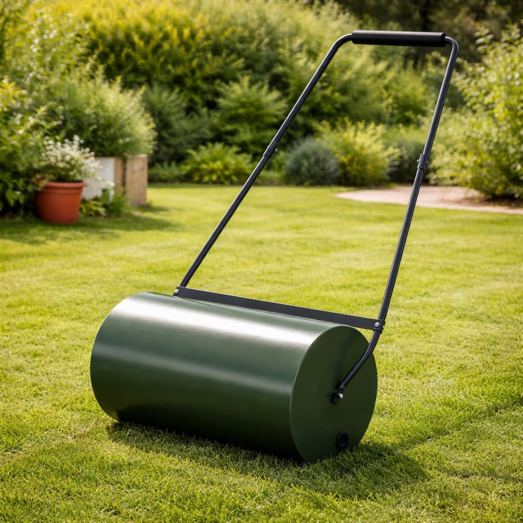 HAGO24 | Gartenwalze | Rasenwalze | Handwalze | 60cm | Stahl | 50L