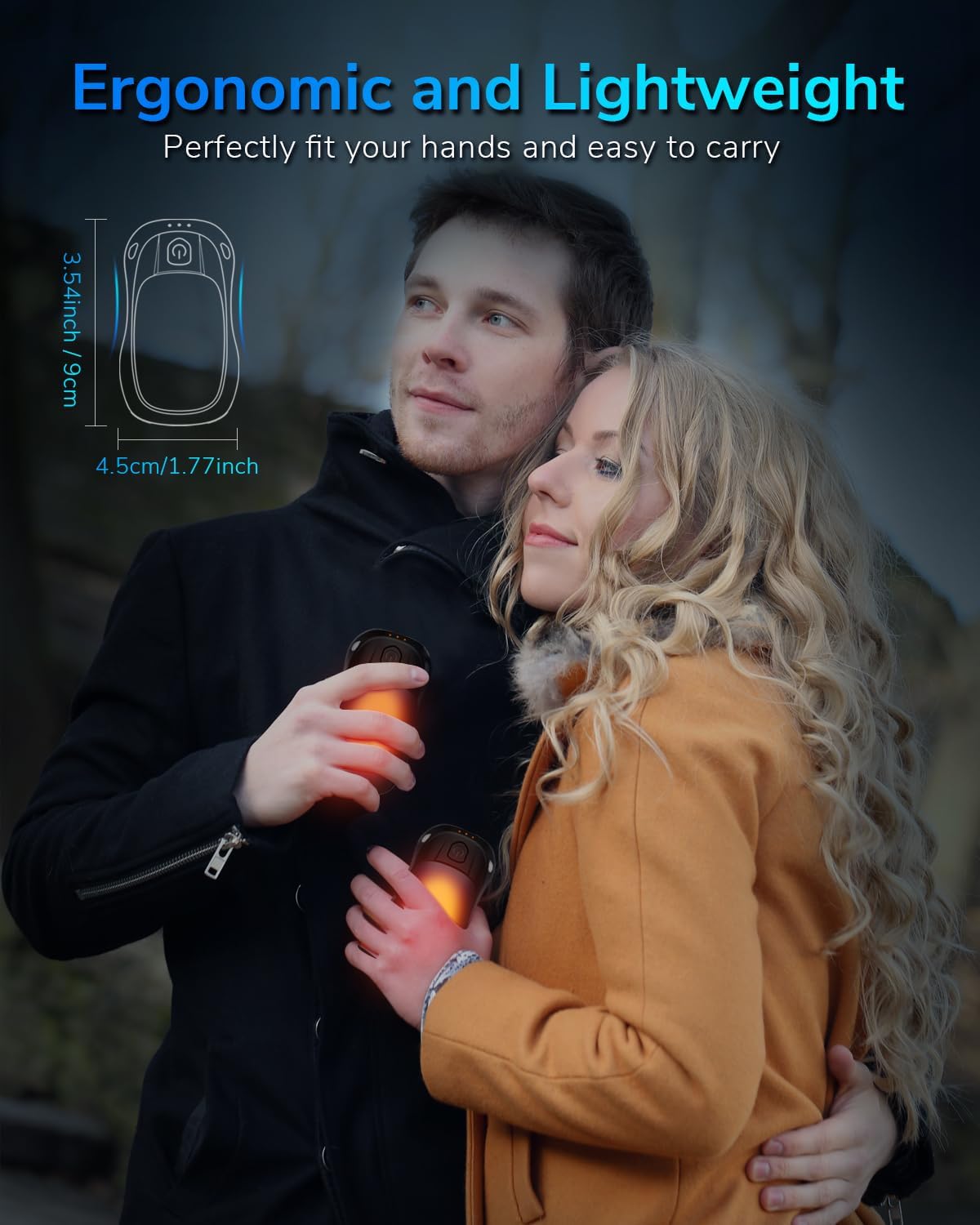 Hand Warmers Rechargeable 2 Pack, MKG Electric Hand Warmer, 24Hrs Long Lasting Reusable HandWarmers with 3 Levels Quick Heat, Portable Pocket Heater for Camping, Hunting, Golf, Women Wen Winter Gift - Image 7