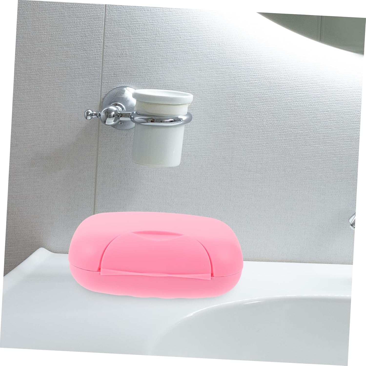 LABRIMP Travel Sealed Portable Soap Dish Box Holder Large Size Plastic Waterproof Design for Camping Travel and Bathroom Use