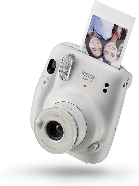instax mini 11 instant film camera,auto exposure and Built-in selfie lens, Ice White