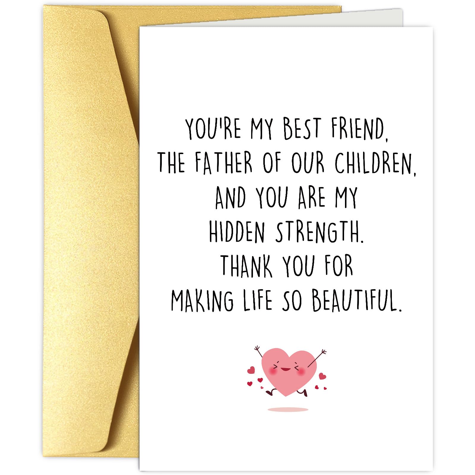 Obbyidk Romantic Father's Day Card for Husband, Sweet Anniversary Card from Wife, Husband Birthday Cards, Thank You for Making Life So Beautiful