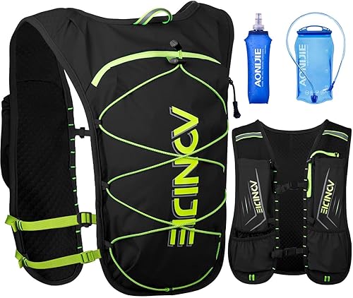 Chaleco de correr para hombres y mujeres, chaleco de agua para correr, chaleco de hidratación con vejiga de agua de 1.5 L y botella de agua plegable
