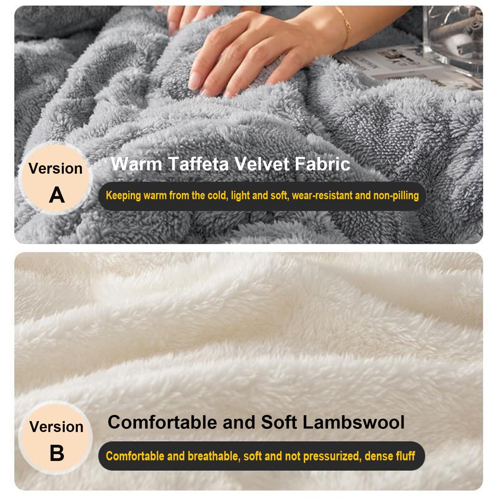 Couverture polaire Sherpa pour lit double, douce, moelleuse et chaude pour lit et canapé, grande couverture épaisse pour toutes saisons, pour chaise, canapé, voyage