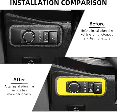 Miniatura 3 de Cubierta de botón para interruptor de faros delanteros Bronco, ajuste del panel del interruptor de la lámpara de los faros delanteros compatible con