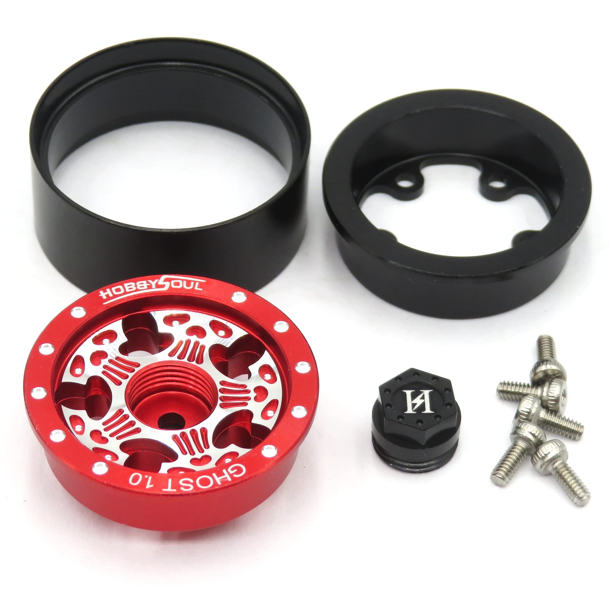 Hobbysoul Lot De 4 Roues Beadlock 1.0 Avec Pneus Pour RC Crawler Axial SCX24 Traxxas TRX4M - HS701190