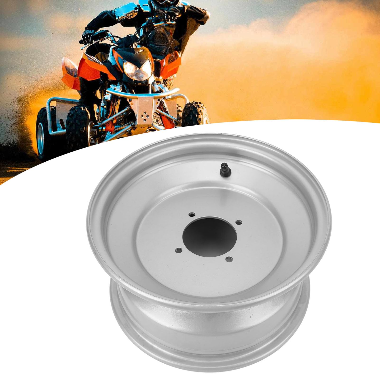 SIXRUN 21x7 10 ATV Rim Anteriore 10 Pollici 4 Stalloni in Metallo in Lega di Metallo Grip Elegante Look ATV Rim per Go Kart Quad Ride on Mower