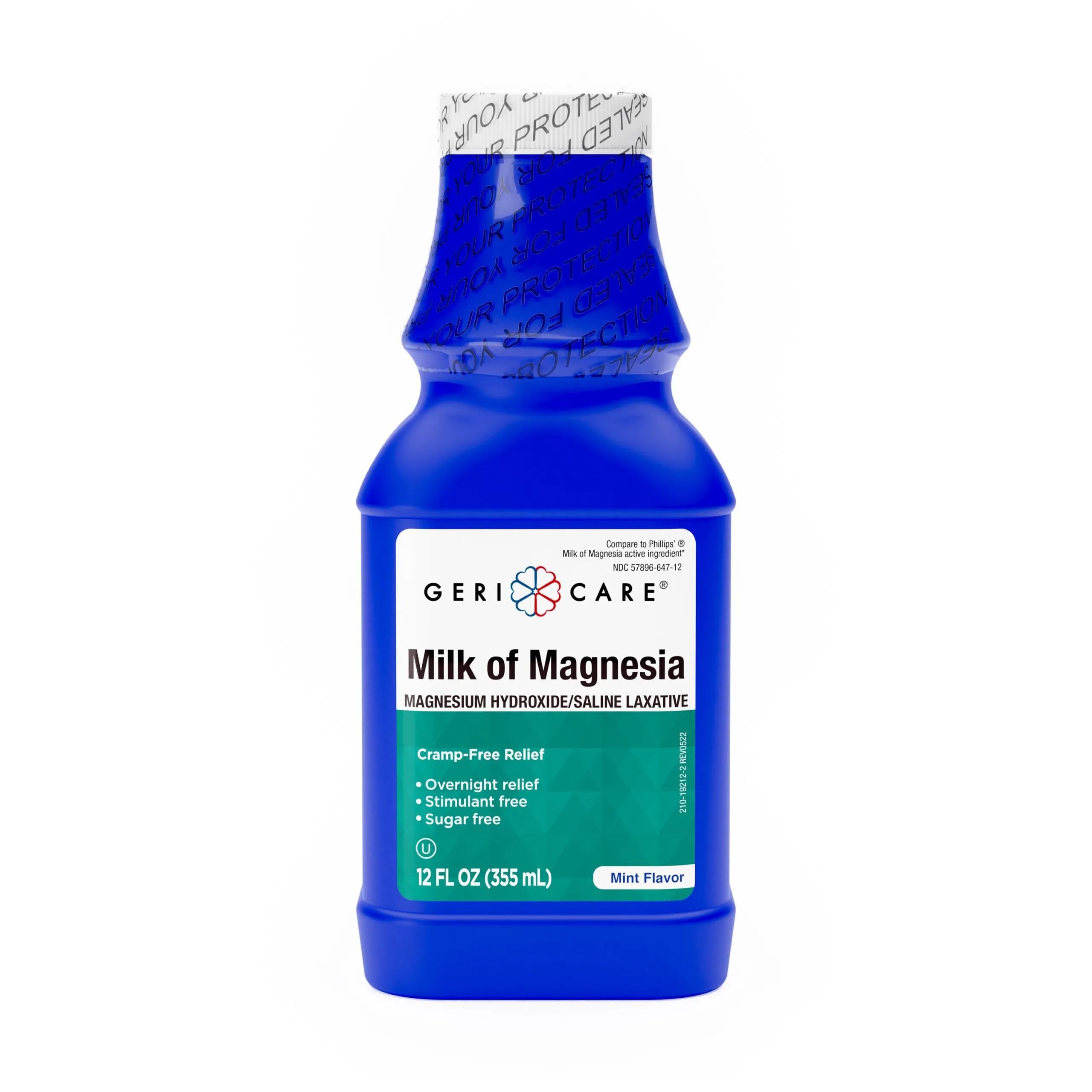 GeriCare Milk of Magnesia, Magnesium Hydroxide 1200mg | Mint Flavor | Constipation Relief | Cramp-Free, Saline Laxative | 12 Fl Oz (Pack of 2) — Amazon image 10