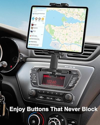 Miniatura 2 de woleyi Soporte para tablet con ranura de CD para automóvil, altura ajustable, soporte para tableta de automóvil, reproductor de CD, bandeja de CD