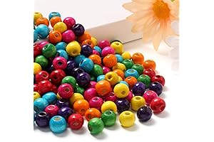 600Pcs Large Hole Colorful Wooden Beads for Jewelry Making