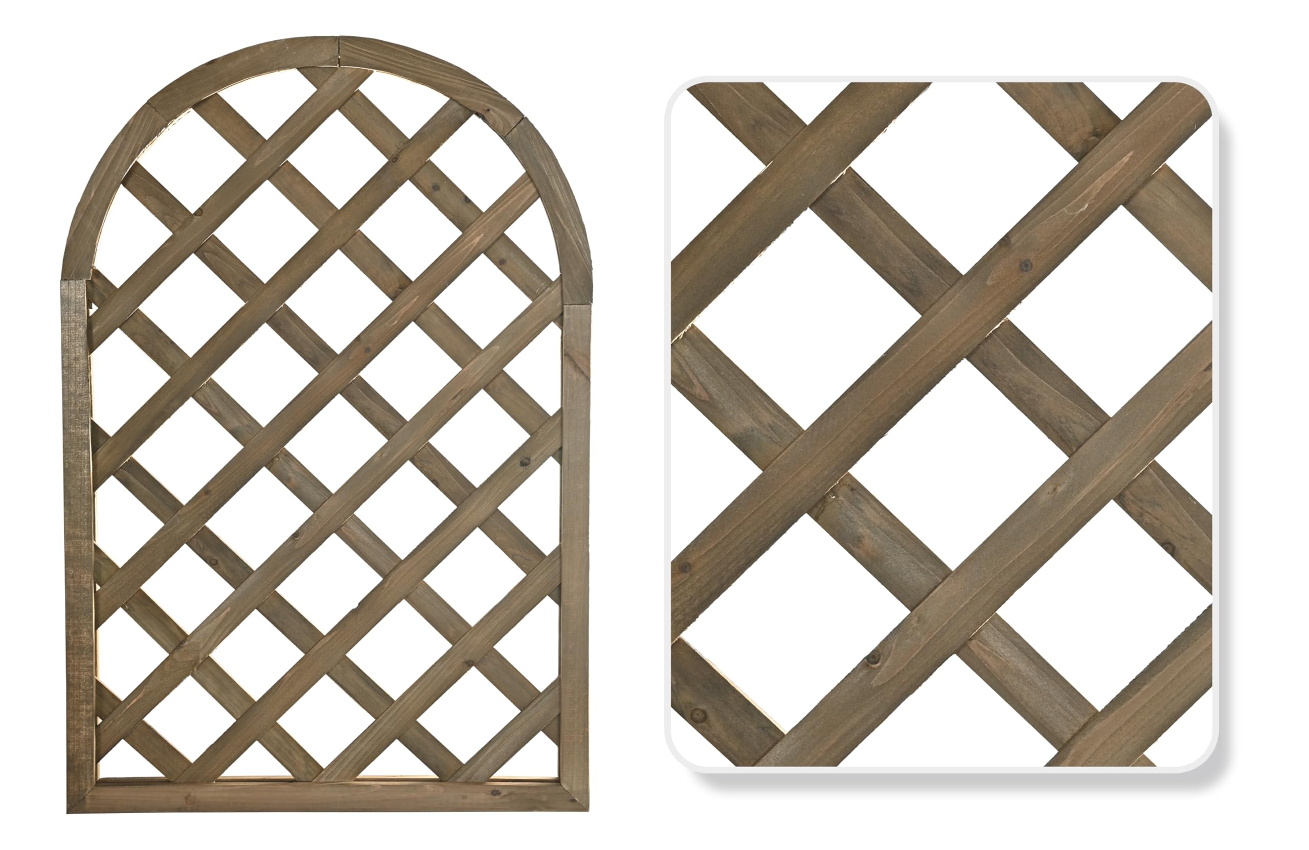 HERSIG - Celosias para Terraza Exterior - Celosia Madera Tipo Panel Color Marron Oscuro Oval (60x90cm) - Celosia Terraza - Decoracion Jardin Exterior - Celosias Decorativas Resistentes