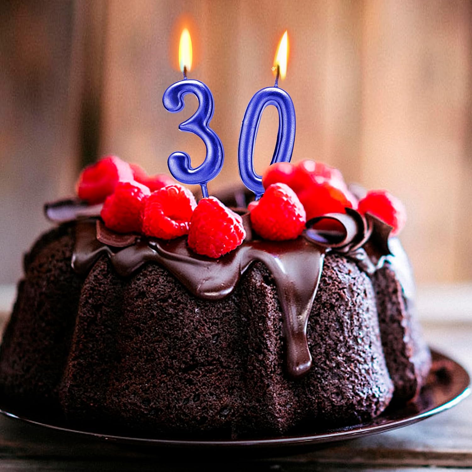 Beanlieve Blue Numeral Birthday Candles - Cake Numeric Candles Number 0 1 2 3 4 5 6 7 8 9, Used for Cake Decoration on Birthday Parties and Wedding Anniversary Celebrations(10 Pieces) image 5