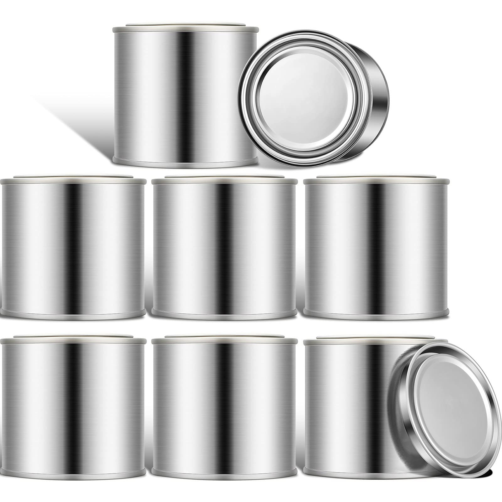 Hotop Empty Metal Paint Cans with Lids Paint Storage Containers Tiny Empty Unlined Pint Paint Pails (8 Pack,12 Pint)