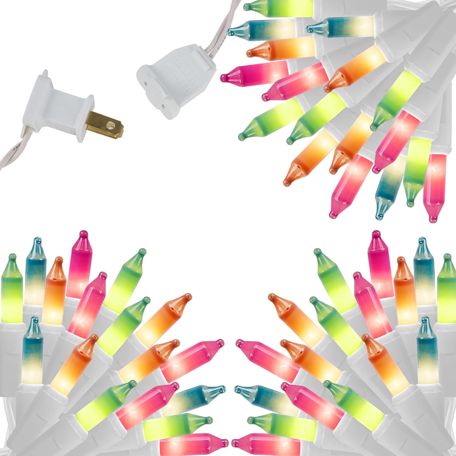 LJLNION 3 Sets Easter String Lights, 150 Count 30 FT Each White Wire Mini Pastel Fairy Lights, 120V UL Certified Connectable Xmas Lights for Garden Patio Holiday Party Outdoor Decoration, Multicolor