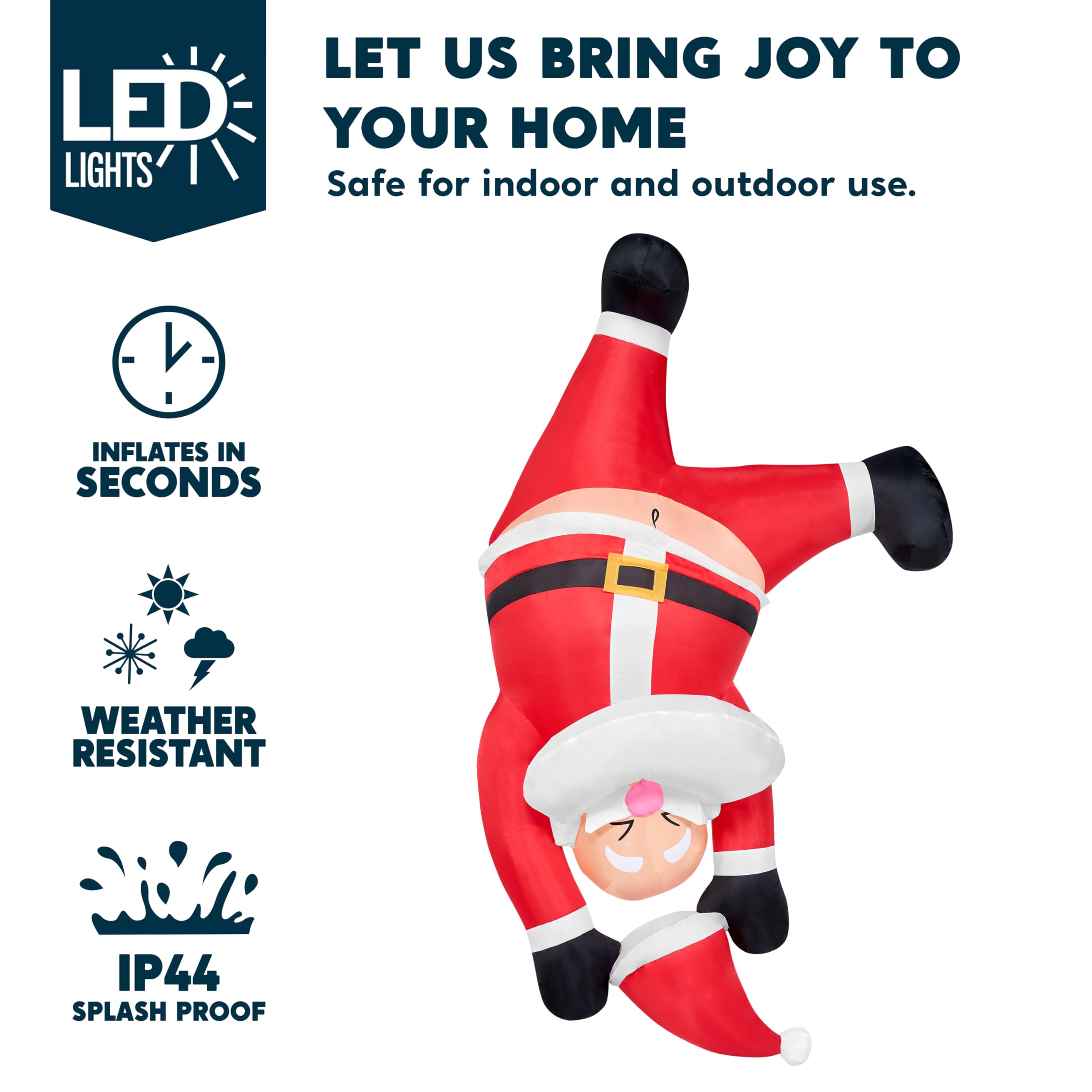 Decorazione Natalizia Gonfiabile Joliyoou Con Scoiattolo Di 1,5 M - Con Luci LED E Kit Di Fissaggio - 2
