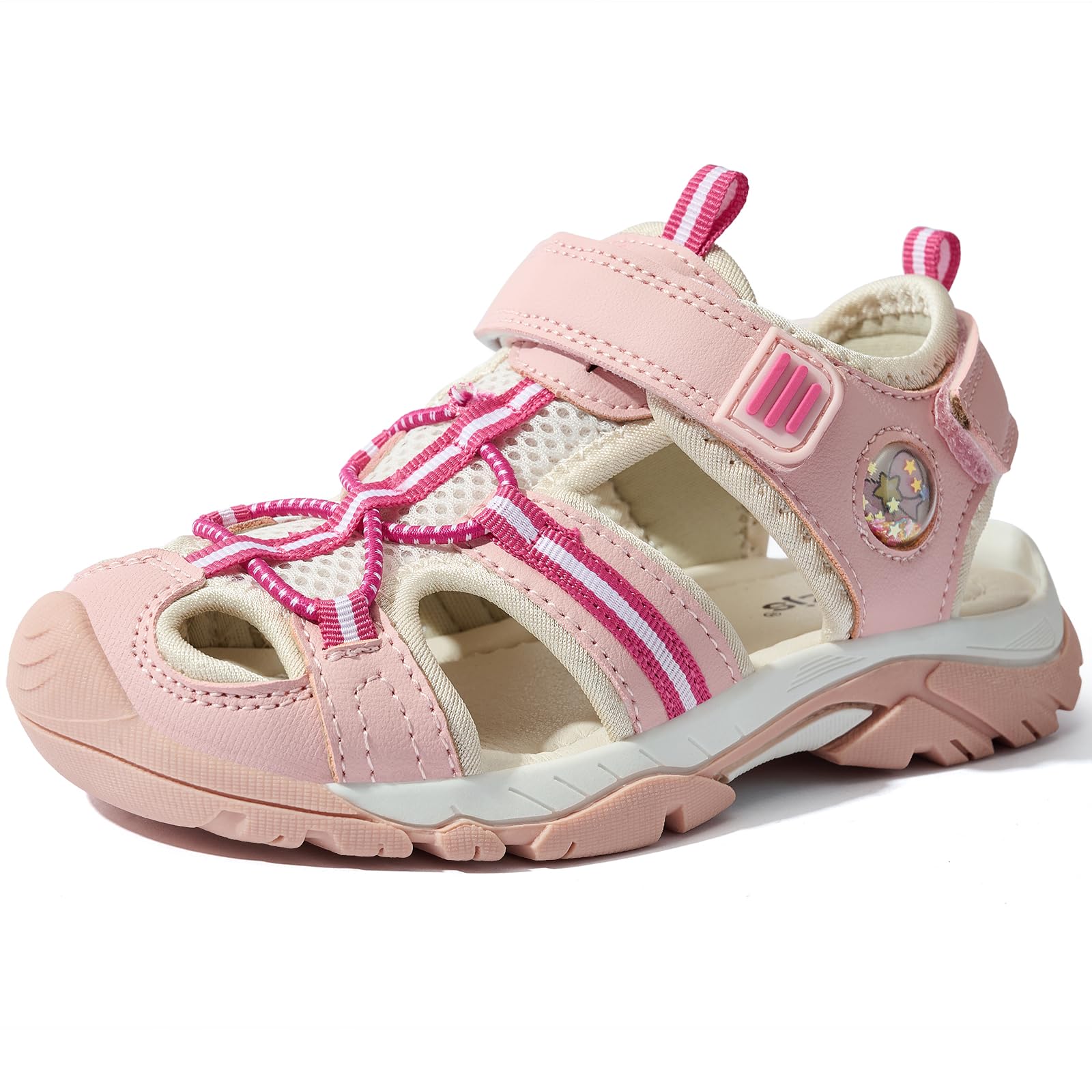 TZJS Girls Boys Sandals Kids Closed Toe Outdoor Hiking Sandal Lightweight Athletic Adjustable Straps Summer Shoes for Toddler/Little Kid