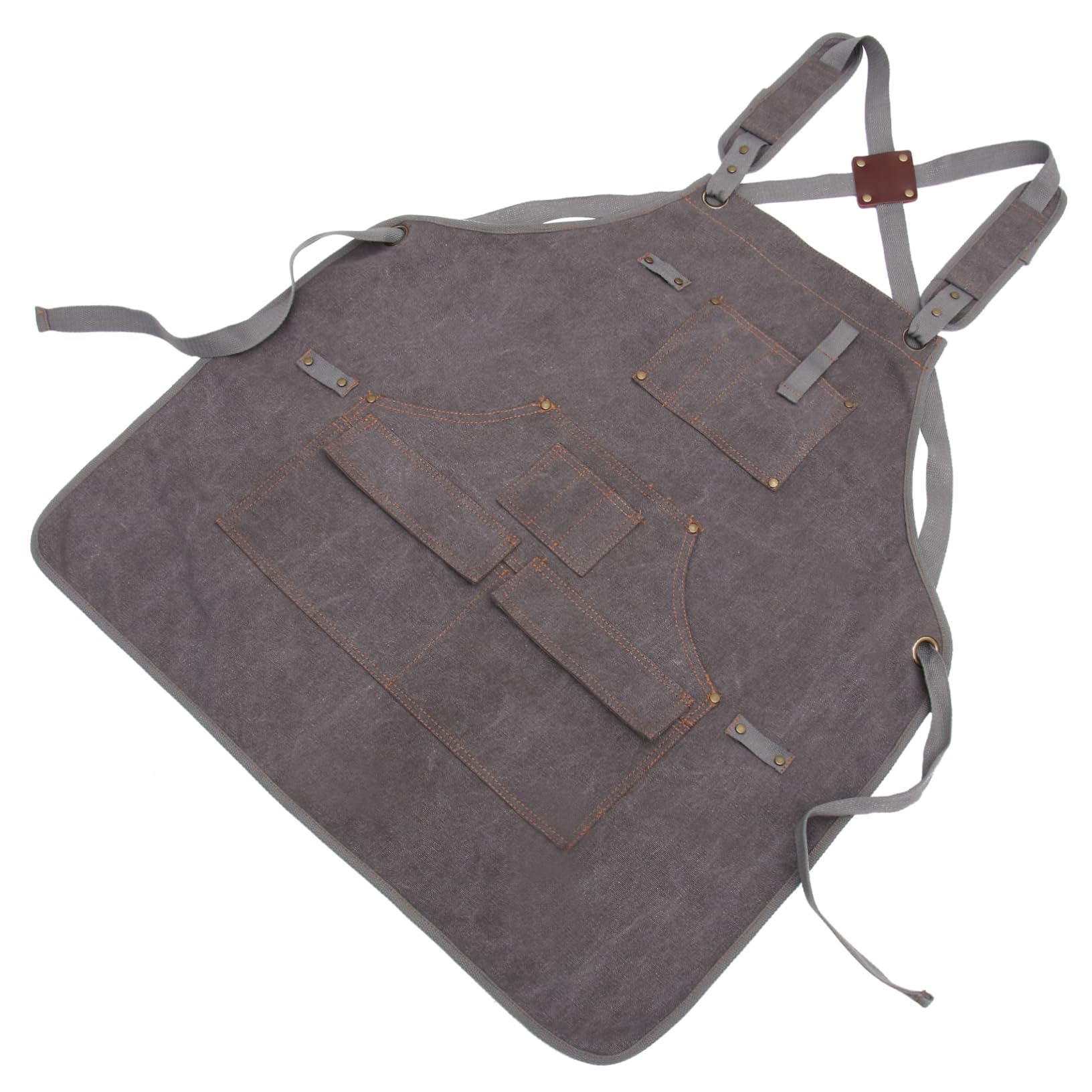 Dickere Canvas Arbeitsschürze mit Mehrfachtaschen Abriebfeste Schutzschürze aus Gewaschenem Segeltuch Vielseitige Werkstattschürze für Elektriker Holzbearbeitung und Handwerk