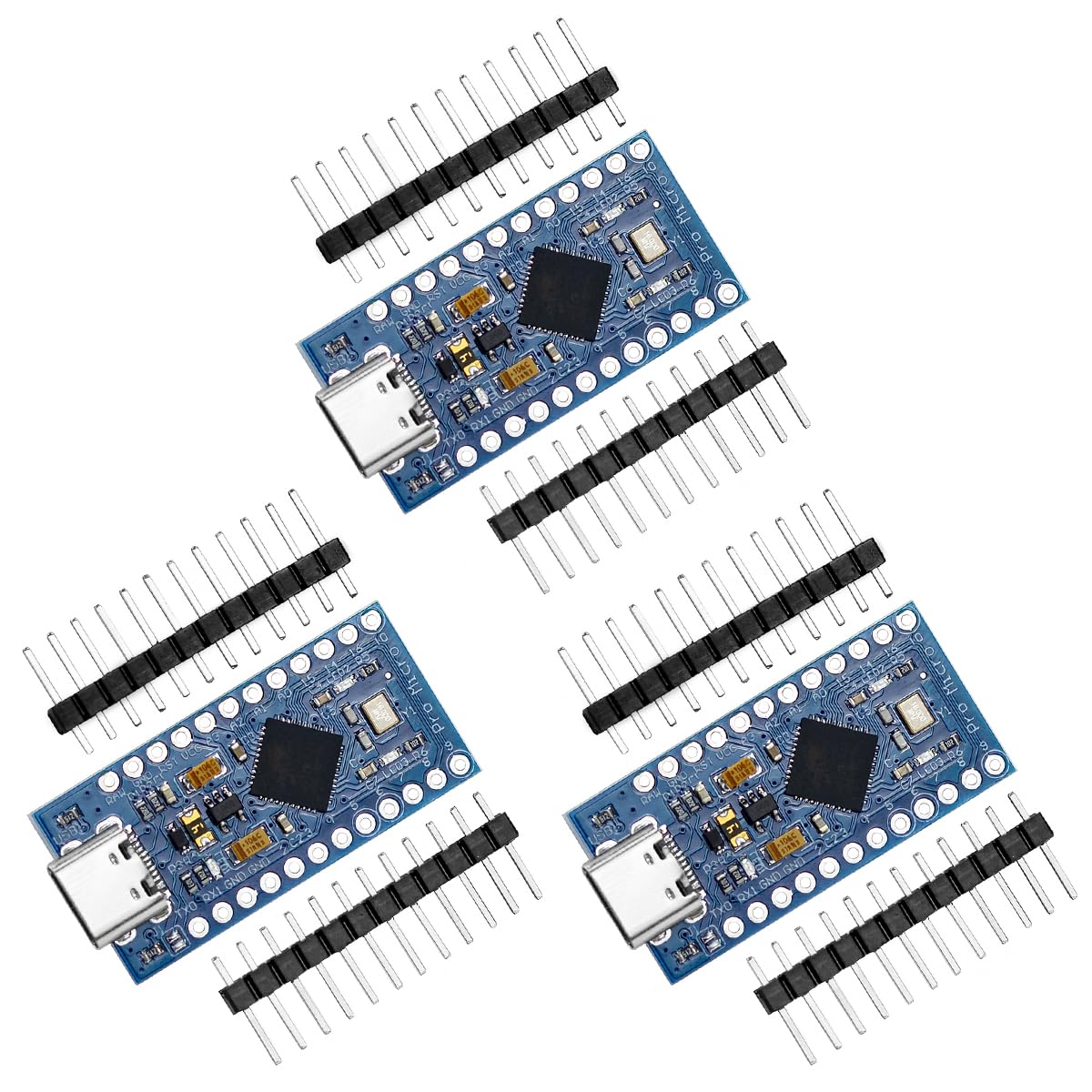 Hosyond 3pcs Pro Micro ATmega32U4 for Leonardo 5V 16MHz Development Board Micro-Controller Compatible with Arduino IDE
