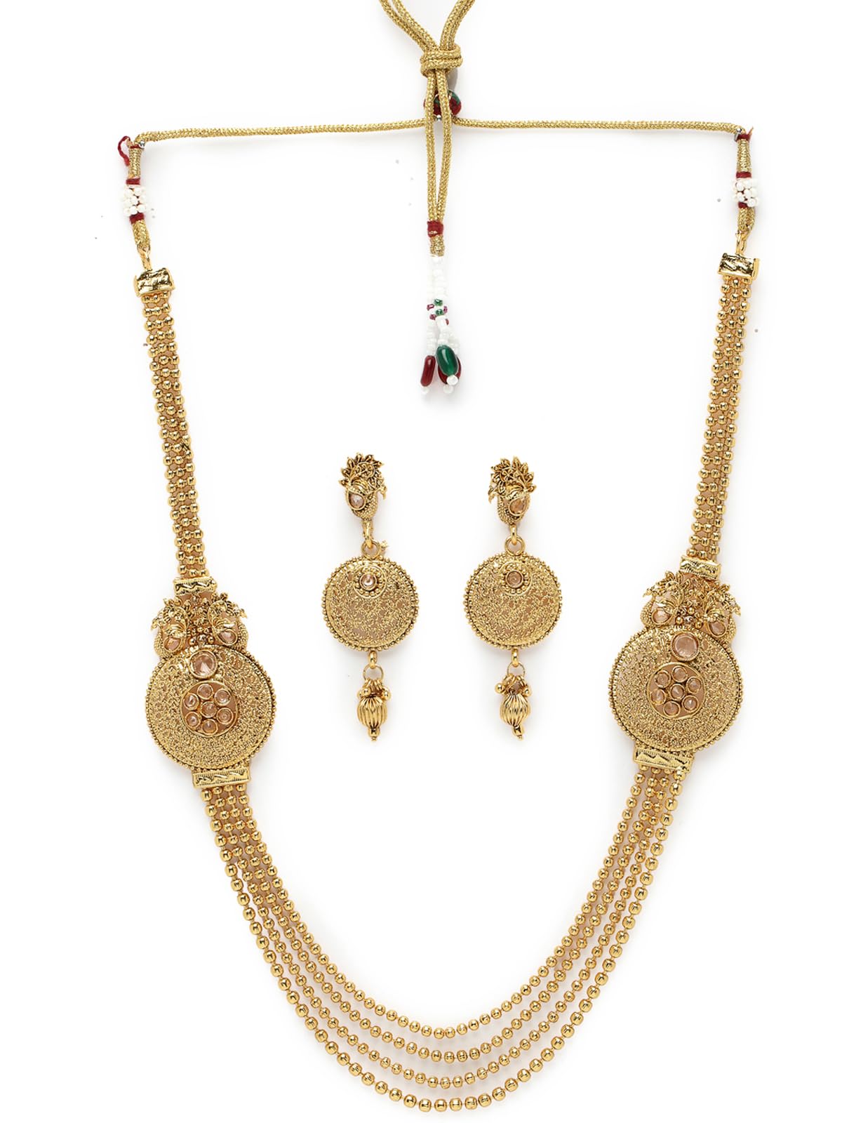 Sukkhi Youthful Gold Plated Golden Rani Haar Long Kundan Studded Multistring Necklace Set And Earring | Jewellery Set For Women (NS105735) (B0CBB9TMBH) Amazon Price History, Amazon Price Tracker