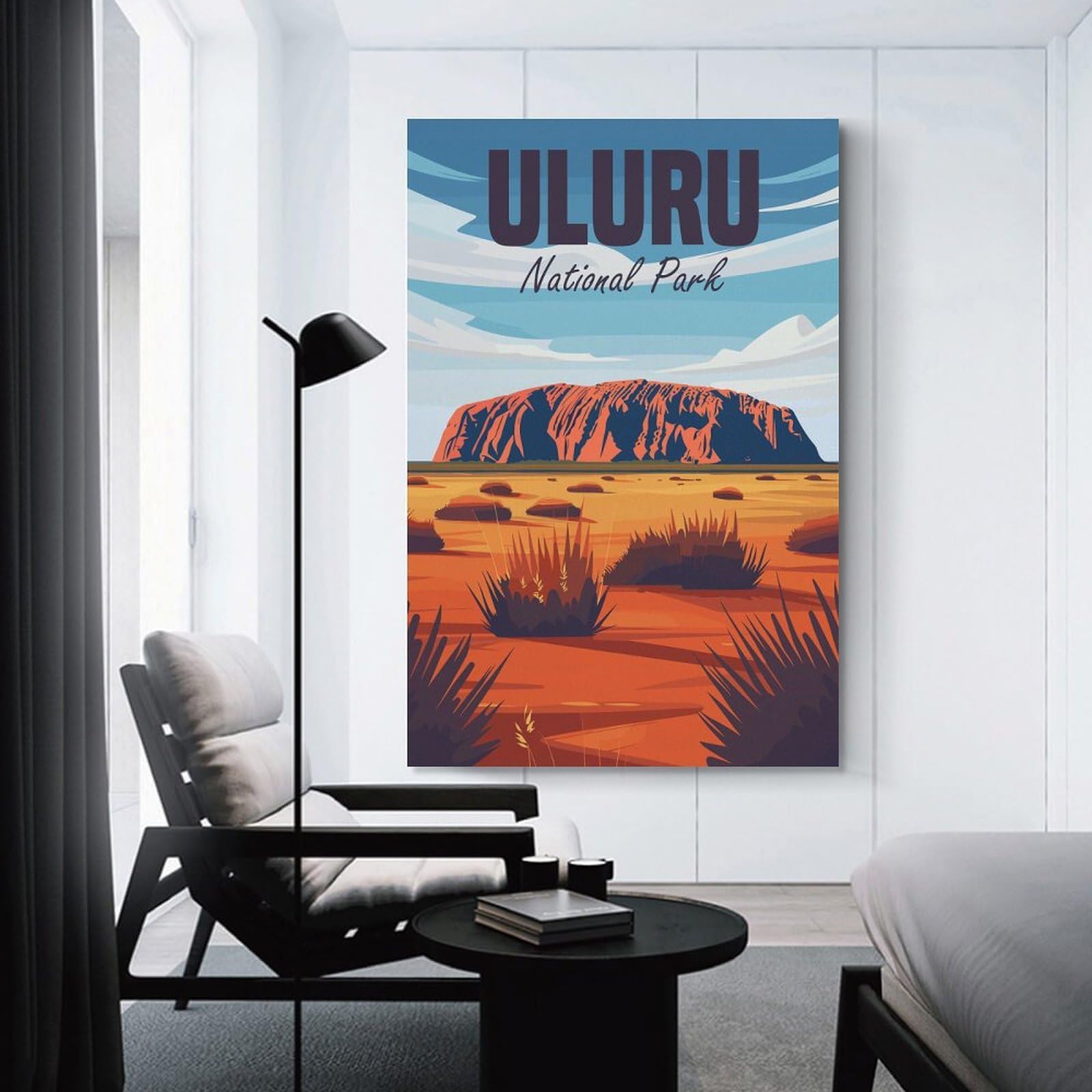 Junmoney Uluru National Park Canvas Wall Art, 20x30inch(50x75cm), for Bedroom Decor, Cosy Corners Or Studios, Stylish Decor for A Restful Room Update