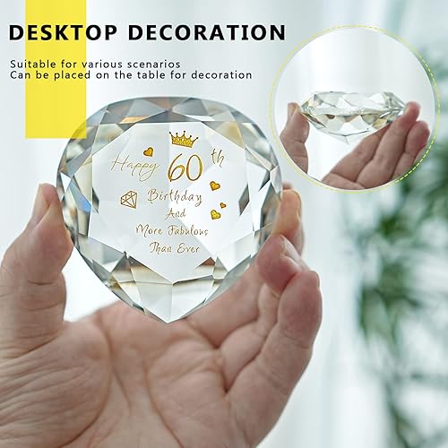 Miniatura 2 de H&D HYALINE & DORA Regalos de cumpleaños de 2.362in para ella, feliz 60 años, fabulosos regalos de cumpleaños para mujeres, decoración de