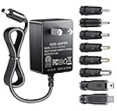 SoulBay 5V 2A Power Supply Adapter 10W AC100-240V to DC 5 Volt 2Amp Versatile Charger Cord with 8 Plugs for USB Hub TV Box Tablet Camera Speaker GPS Webcam Router and More 5vdc Electronics, 5FT