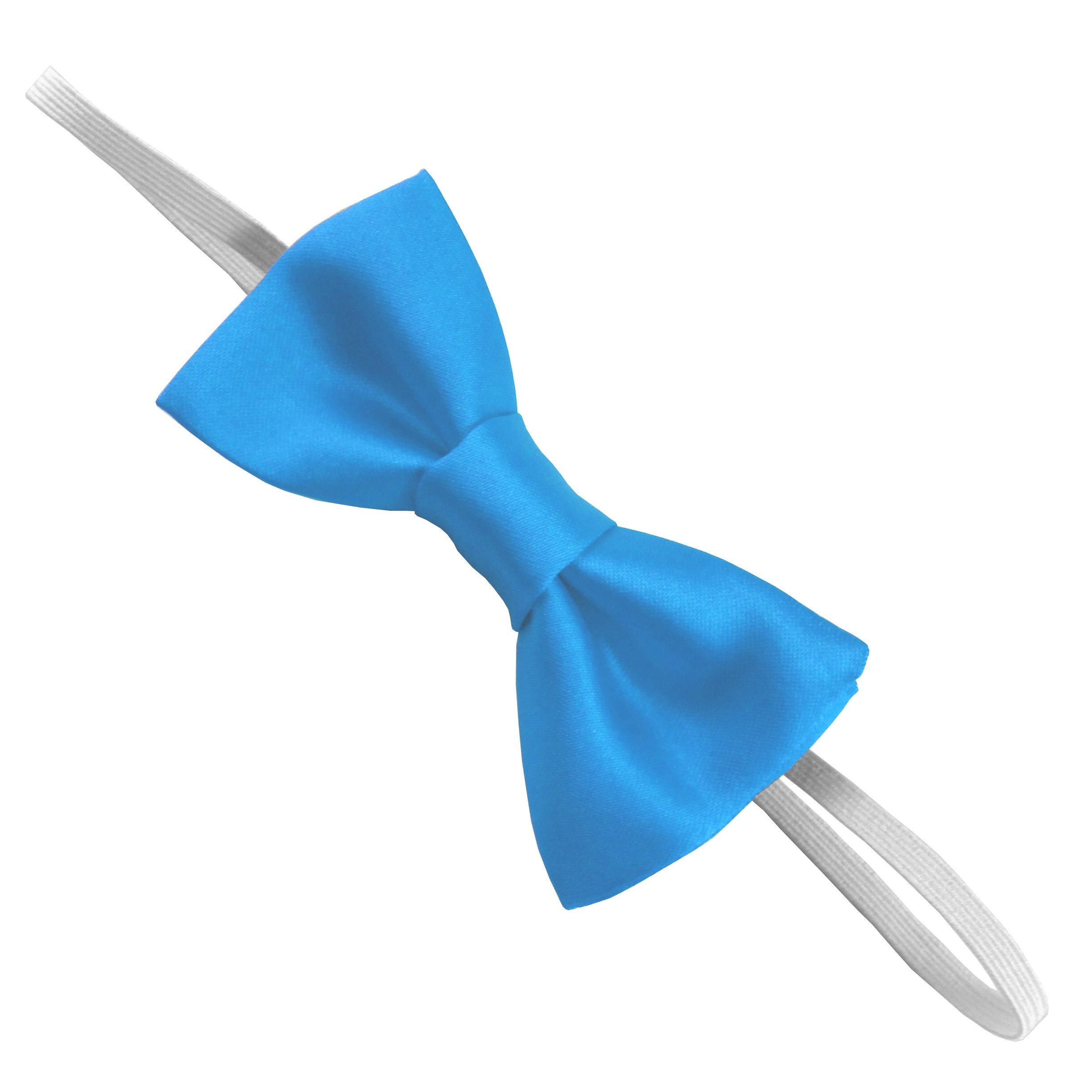 Great British Tie Club Turquoise Children's Satin Elastic Bow Ties (Turquoise)