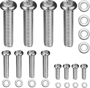Universal TV Mounting Hardware Kit M4 M6 M8 Stainless Steel Screws Washers for VESA Wall Mount TV and Monitor Bracket Fixing 24Pcs