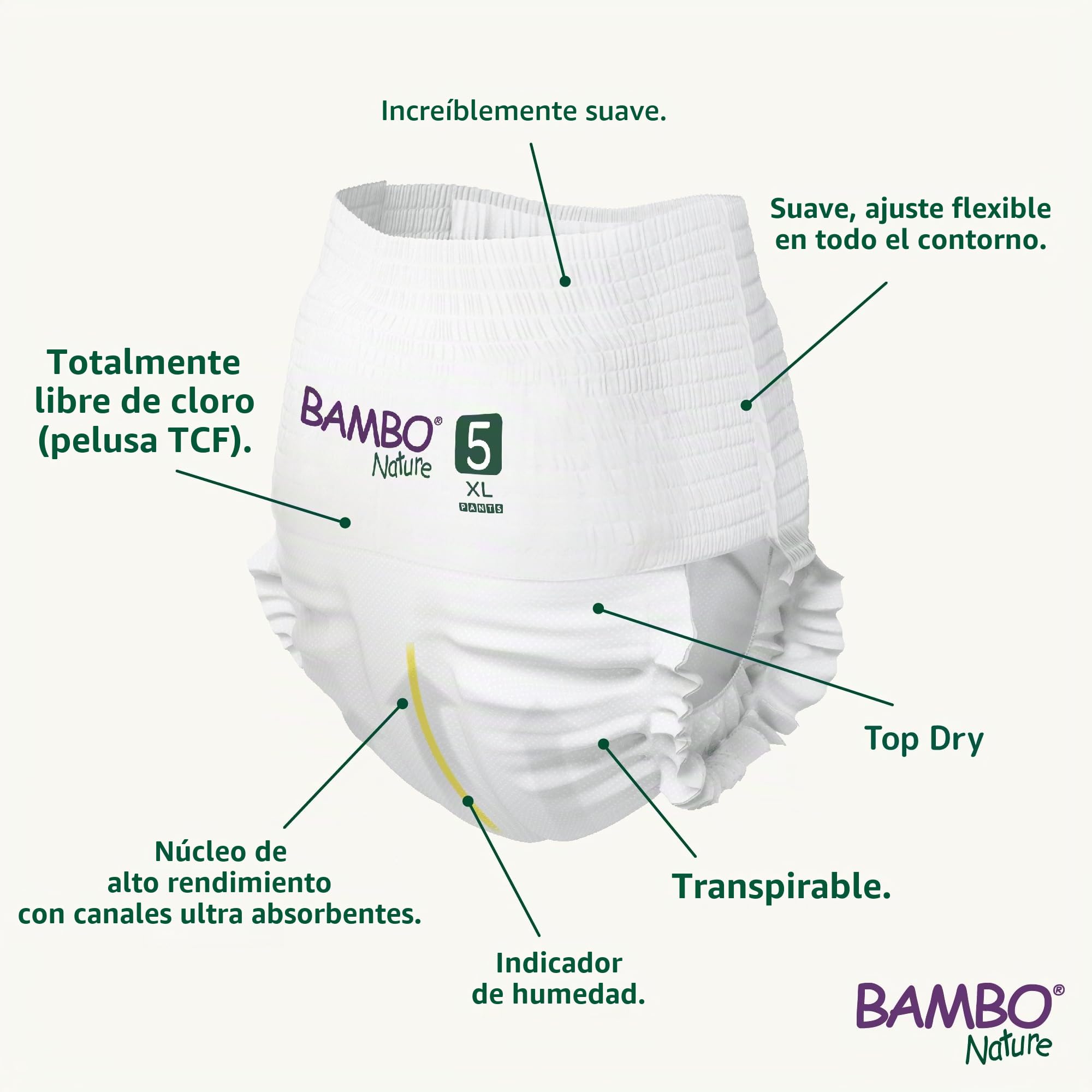 Pantalones de entrenamiento Bambo Nature Talla 5-12 a 18kg (PACK 5 X 19UN)