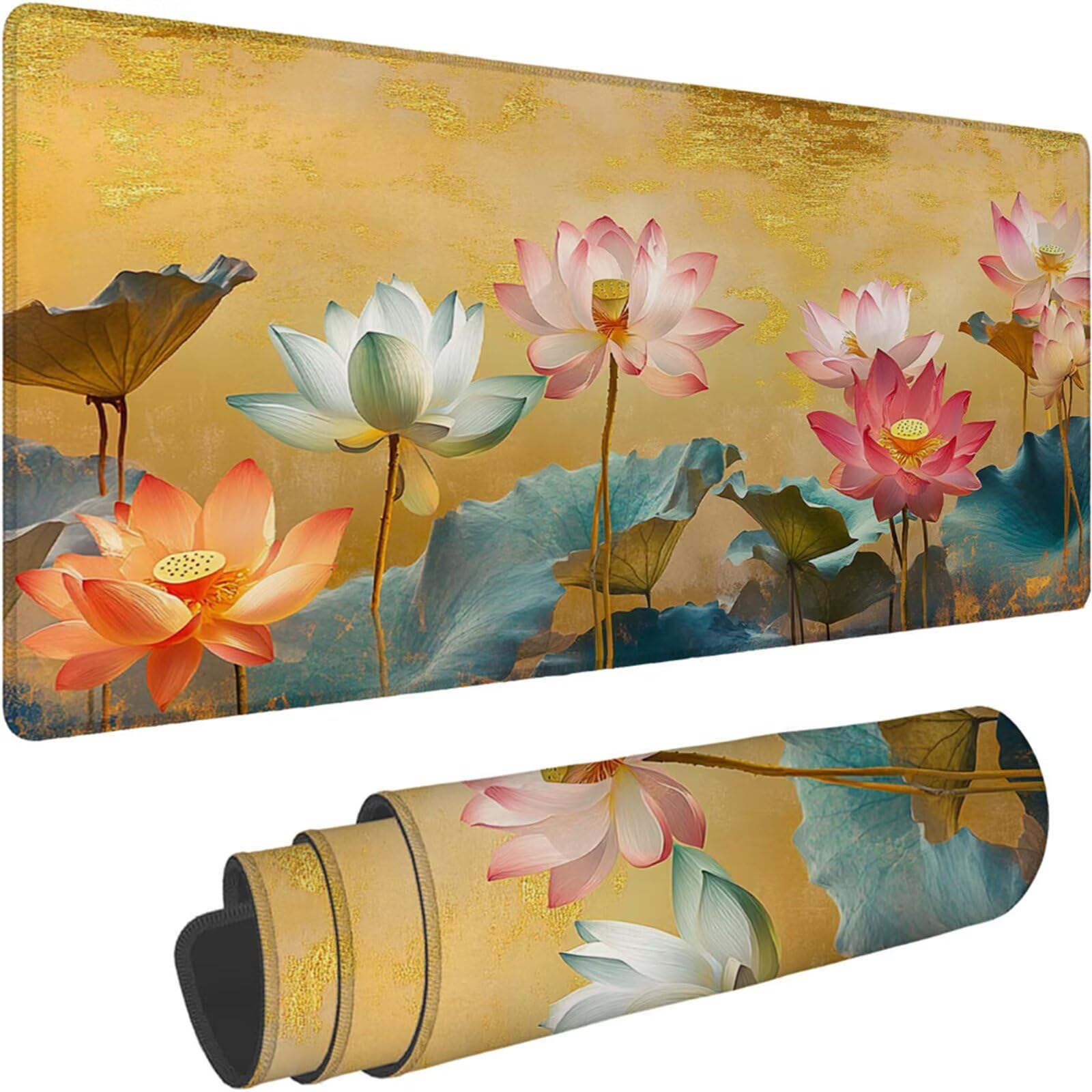 Gamingowa podkładka pod mysz 1200 x 600 x 3 mm, XXL, wodoszczelna, odporna na ścieranie, z przyszytymi krawędziami, żółta, podkładka na biurko, poprawia prędkość i precyzję pod laptopa, komputera