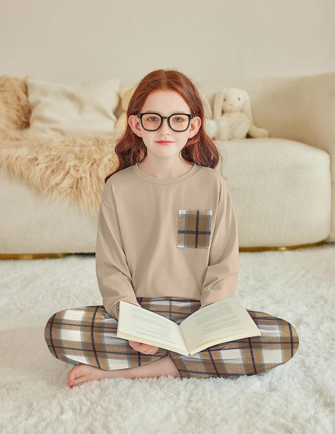 Arshiner Girls 2 Piece Outfits Casual Clothing Sets Long Sleeve Pullover Sweatshirts and Sweatpants with Pockets 5-13 Years
