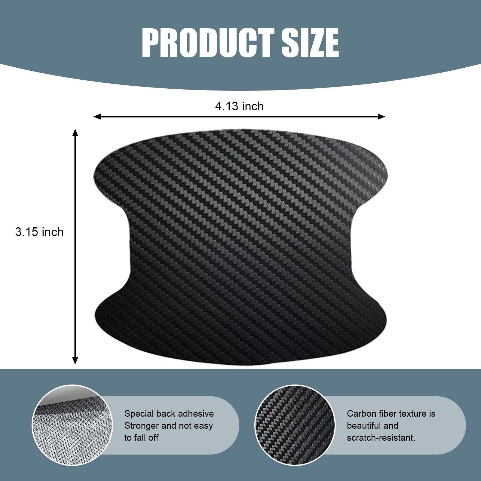 dawfall 8 PCS Car Door Handle Bowl Sticker, Carbon Fiber Leather Decoration Door Bowl Scratch Resistant Film, Waterproof Self-Adhesive Stickers, Universal for Most Cars Trucks (Black)