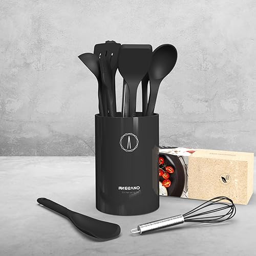 Miniatura 5 de Juego de utensilios de cocina de silicona, resistentes al calor, antiadherentes, con espátulas, cucharas, batidor, pinzas, sin BPA, apto para