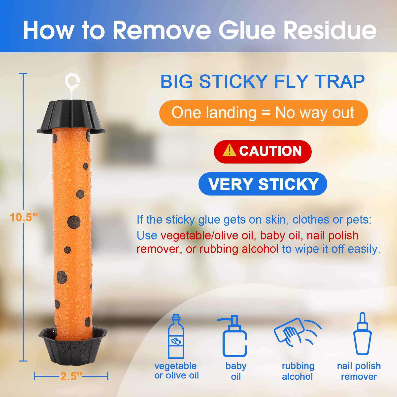 6 Pack Fliegenfalle Stick, Sticky Fly Traps Indoor/Outdoor, Fliegenfänger Papierband Streifen für Zuhause, fängt alle Käfer und Schnaken, Mücken, Fliegende Insektenvernichter