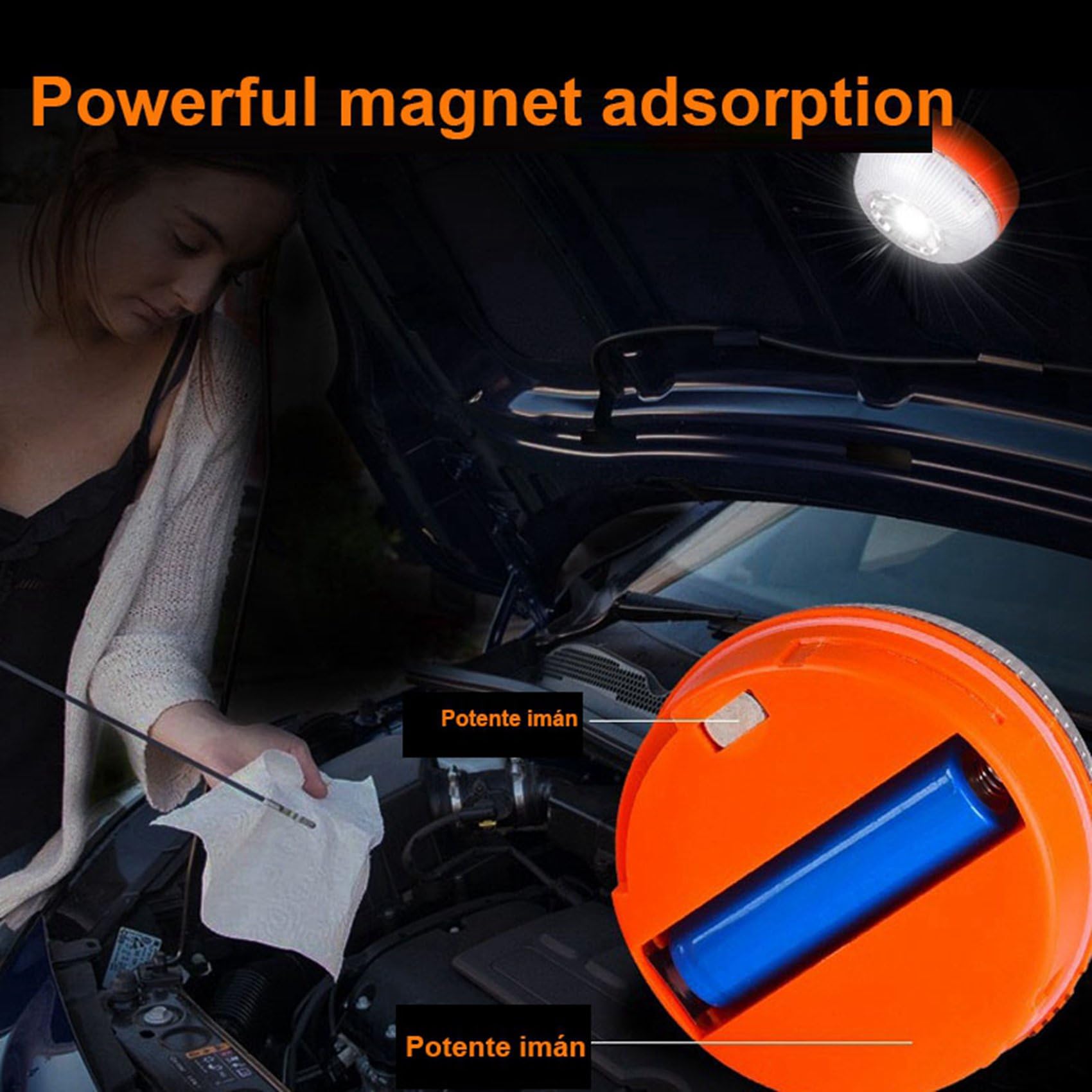 5X Luz de Emergencia para Coche V16, Luz de Baliza de Emergencia Recargable por USB, Luz de Advertencia Intermitente de Carretera LED para Coche, Camión Marino