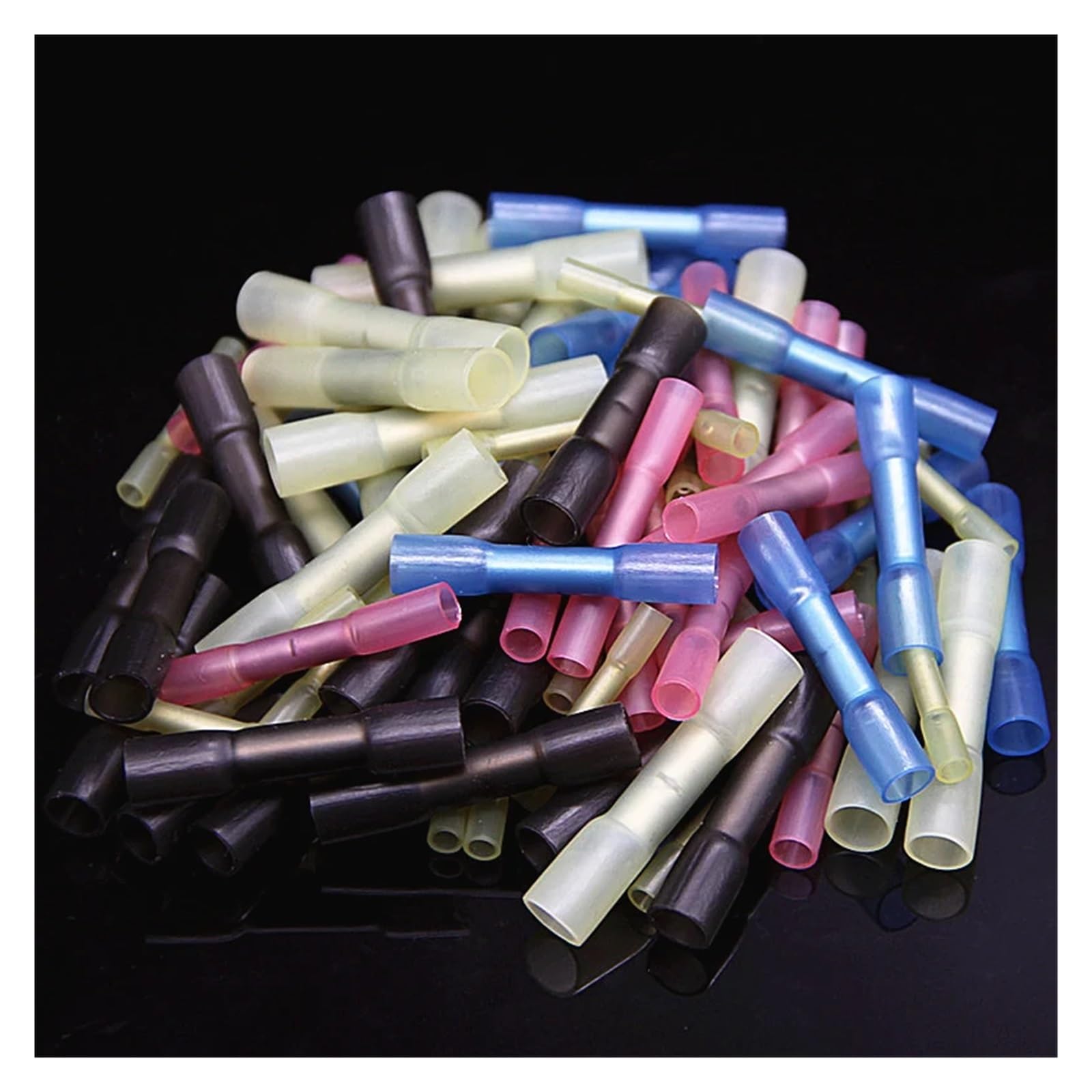 DSZUJTYROP 50PCS Heat Shrink Butt Wire Crimp Connectors Seal Terminals Insulated Connector 5 Sizes Kit-Automotive Marine