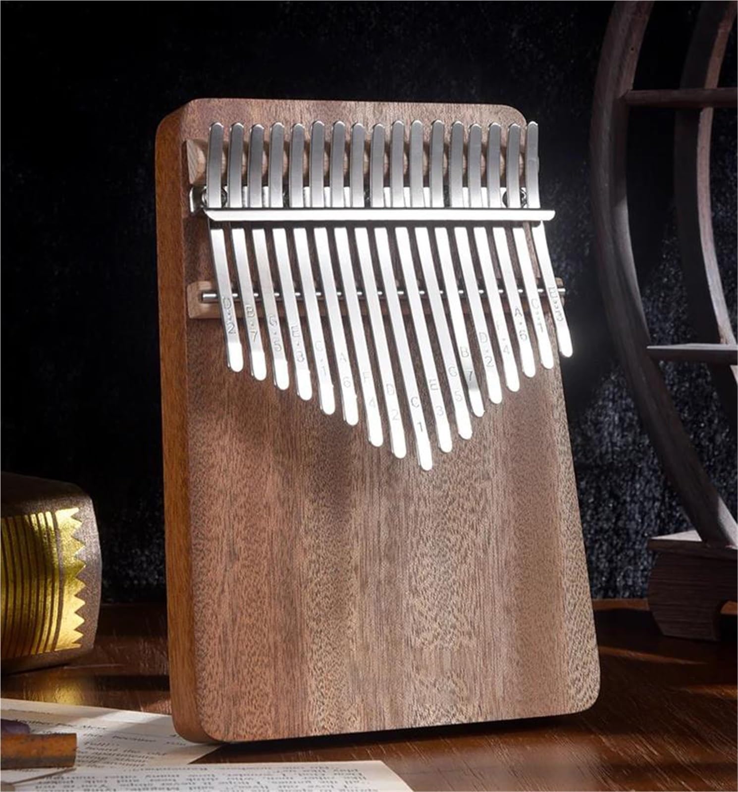 Fortepian Na Kciuk 17-klawiszowy Przenośny Fortepian Z Drewna Mahoniowego Kalimba Dla Początkujących Klawiatura Muzyczna Instrument Muzyczny Z Akcesoriami