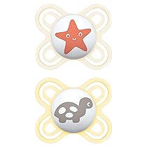 MAM Perfect Start Confezione Doppia Succhietto 0-2 Mesi (Set da 2), Ciuccio MAM 0-2 mesi in silicone per un sano sviluppo orale, Kit da 2 accessori neonato con porta ciuccio sterilizzatore, Neutro