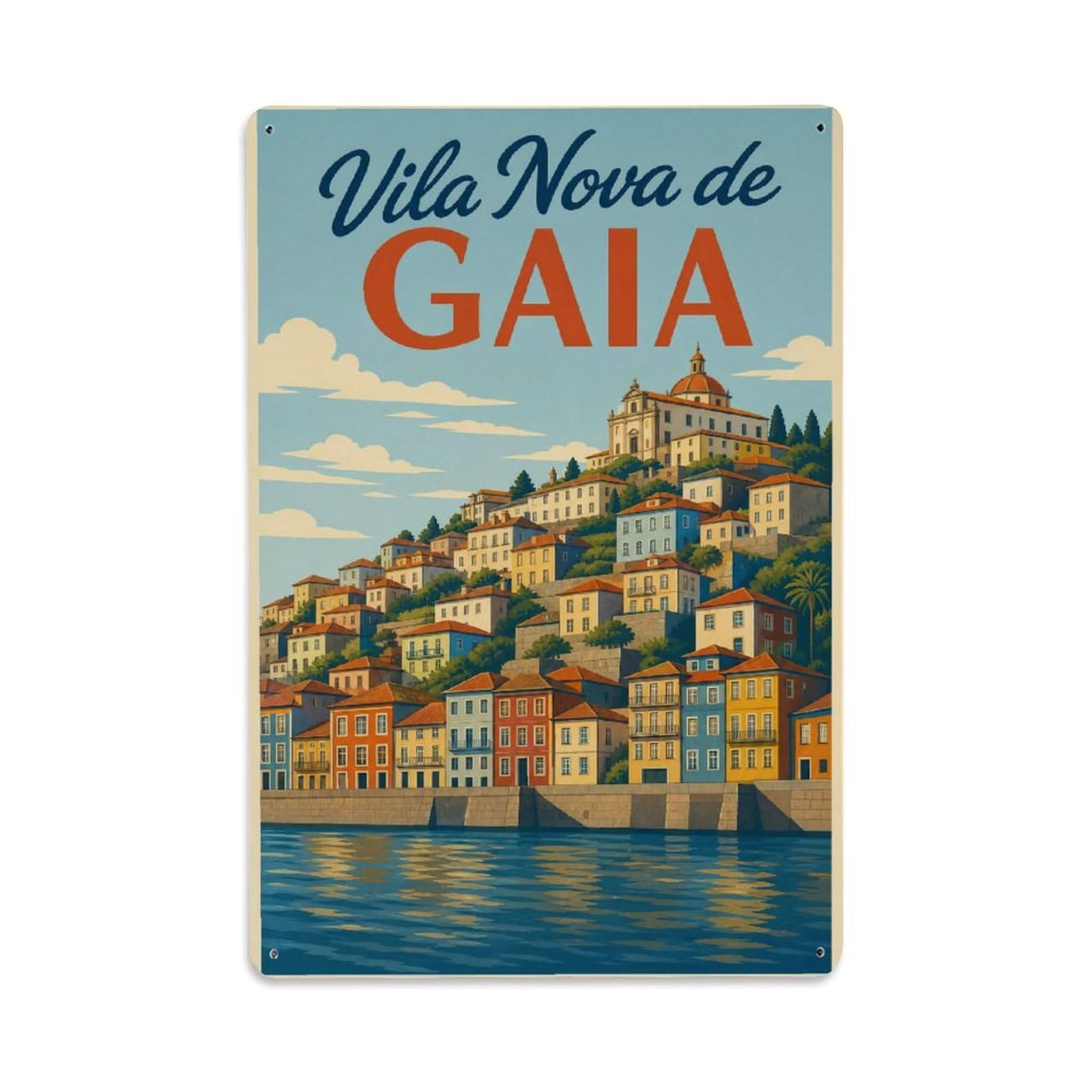 Metal Tin Sign Portugal Gaia Vintage Travel