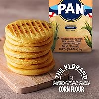 Vista 6 de P.A.N. Harina de maíz amarillo – Harina de maíz precocinada sin gluten y kosher para Arepas (2.2 lb/paquete de 4)
