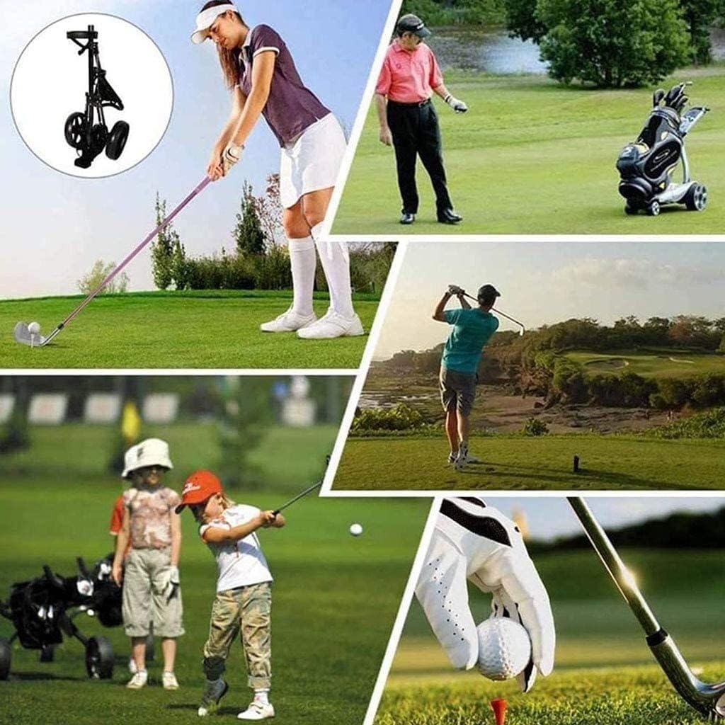 Carrello da Golf Leggero Carrello da Golf Pieghevole a 2 Ruote Facile da trasportare con Pannello Multifunzionale, Realizzato in Lega di Alluminio