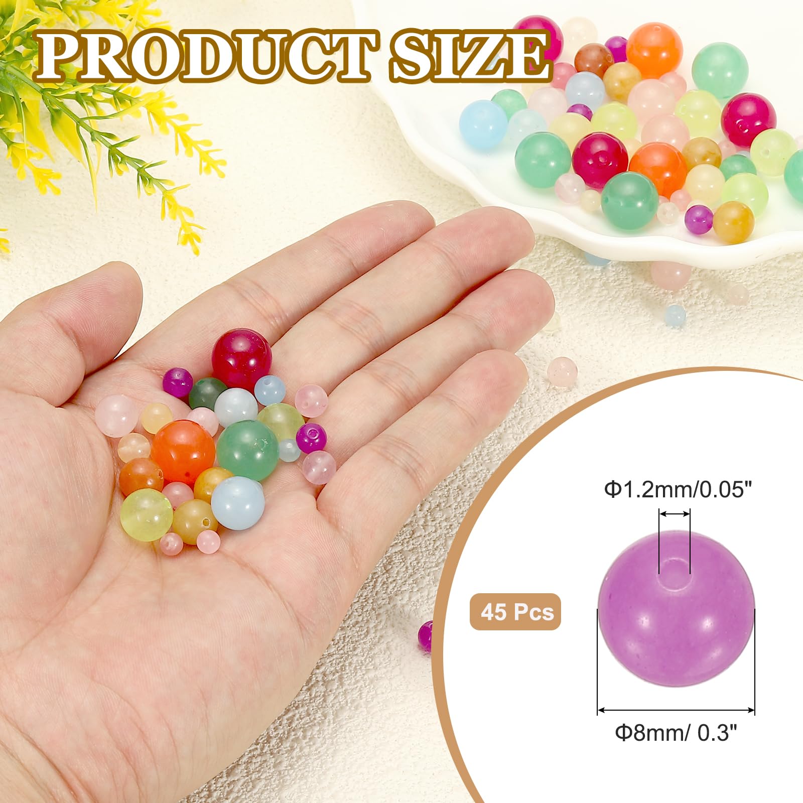 PATIKIL 45 Pcs 8mm Fuchsia Aventurine Beads - Image 2