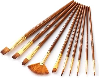 Moochy 10 pcs Pincéis Conjunto Kit Artista Pincel Múltiplas Médias Escovas com Cabelo de Nylon para Artista Acrílico Aquarelle Aquarela Guache Pintura A Óleo para Great Art Fontes de Desenho