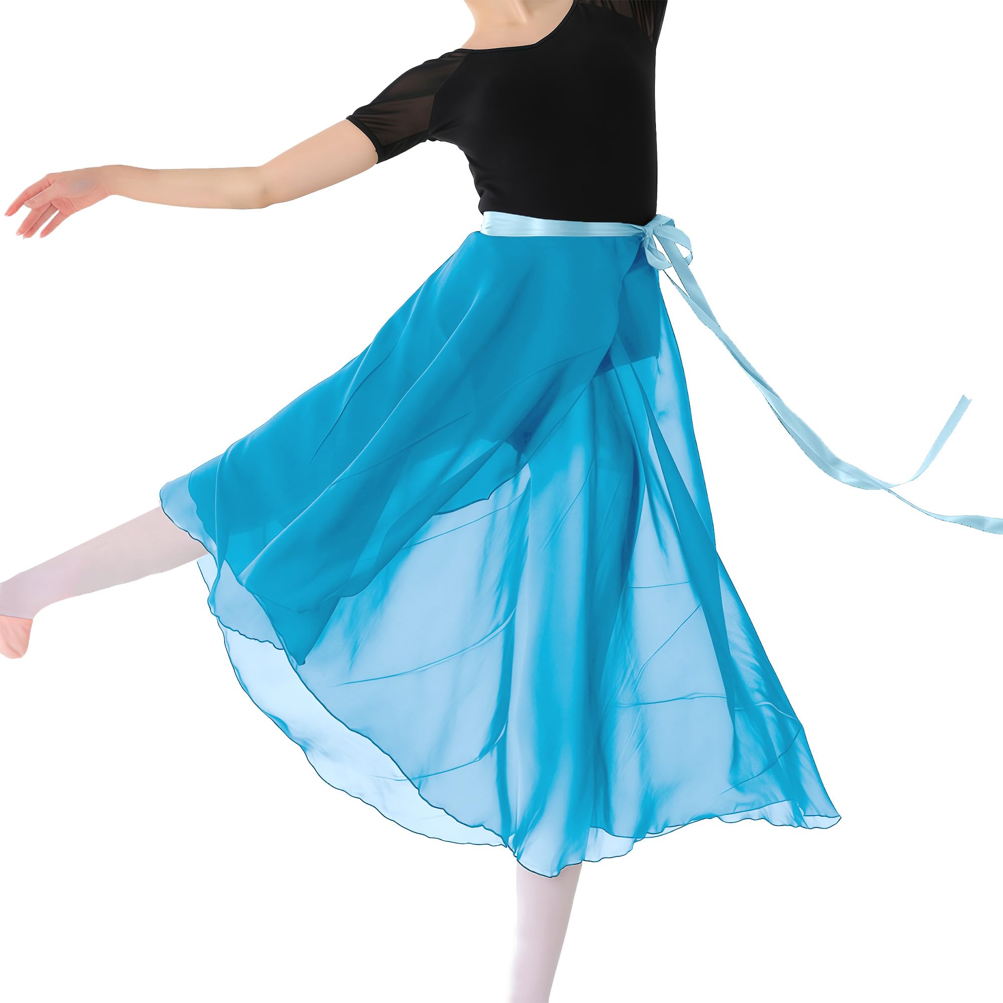MUNAFIE Falda de Ballet Señoras Gasa Cintura Ajustable Lazo