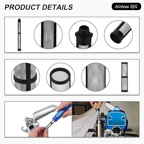 Miniatura 10 de Airless SJG Filtro de pistola de pulverización sin aire 287032negrolátex 60 malla 10 paquetes