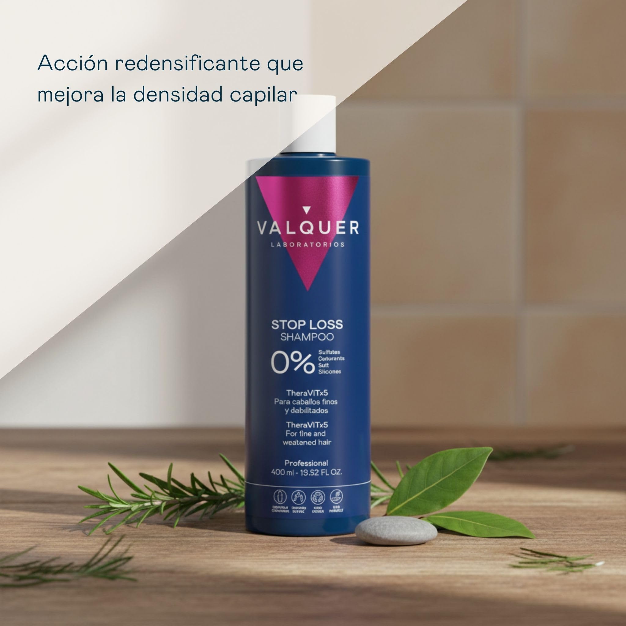 VALQUER Champú Anticaída Intensivo 400 ml Fortalece Cabello Fino y Débil