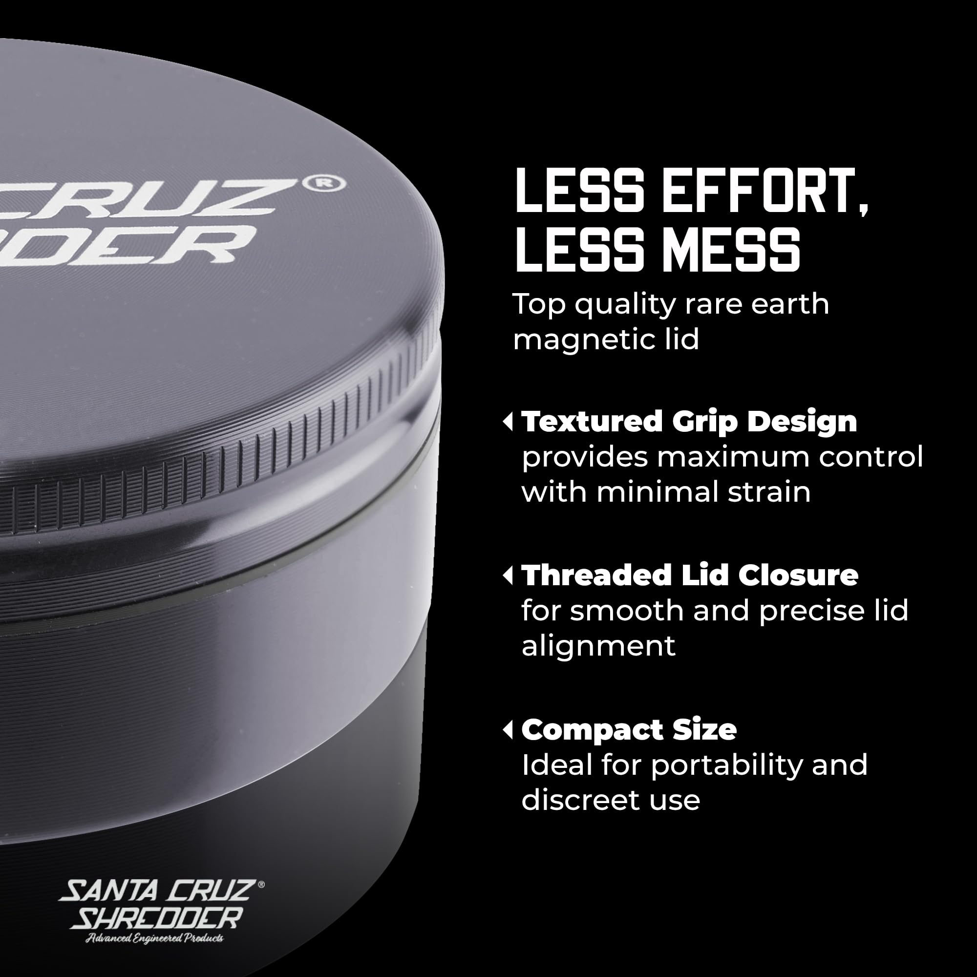 2 Piece Grinder – large Medium Grey Gloss