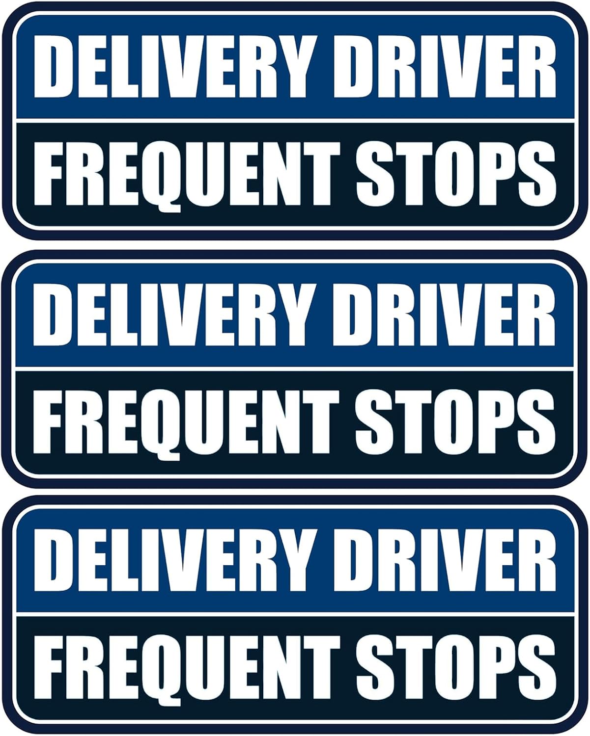 3 PCS Delivery Driver Car Magnet, Frequent Stops Car Magnet Delivery Magnetic Car Door and Bumper Sign, High Reflective Waterproof Weather-Resistant Blue/Black