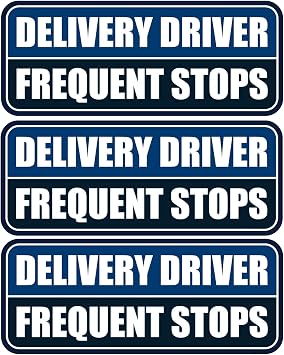 3 PCS Delivery Driver Car Magnet, Frequent Stops Car Magnet Delivery Magnet | Frequent Stops Car Magnet Delivery Magnetic Car Door and Bumper Sign, High Reflective Waterproof Weather-Resistant Blue/Black